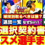 明日更新か‼︎絶対選ぶべき選択契約書おすすめ選手ランキング！シリーズ1,2含めた全選手で引くべき選手を球団別に全てまとめます！【プロスピA】【プロ野球スピリッツA】7周年選択契約書付き福袋ガチャ！