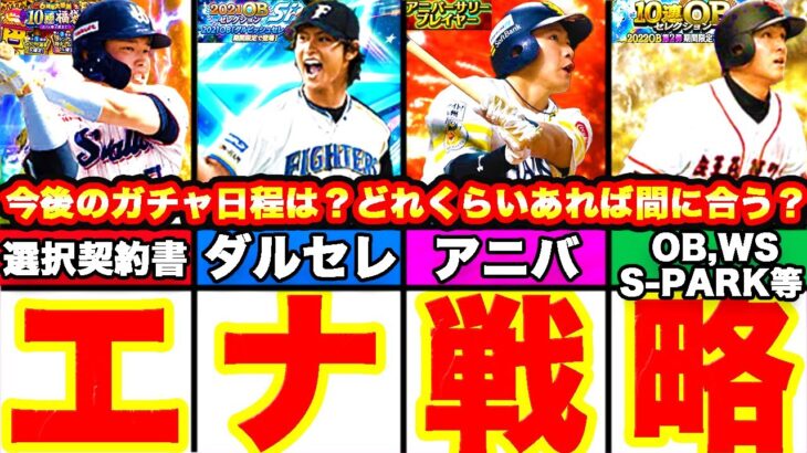 選択契約書も確定‼︎今後本当に引くべきガチャは〇〇です！エナジー戦略やガチャスケジュール等全てまとめます！【プロスピA】【プロ野球スピリッツA】ダルセレ,アニバーサリー2弾,S-PARKコラボ,OB等