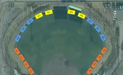 ADEKA袖ケ浦球場の区画図