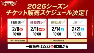 2026シーズン チケット販売スケジュール