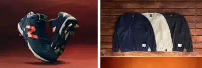 野球スパイクとニットが並んでいる画像