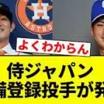 【発表や！】侍ジャパン 予備登録投手が発表【プロ野球反応集】【2chスレ】【なんG】