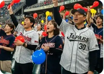 熱狂的に応援するファン