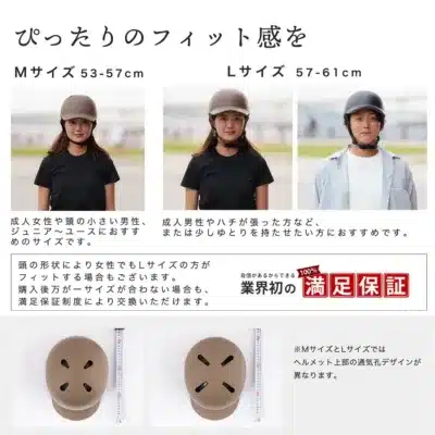 ヘルメットのサイズとフィット感の説明