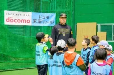 野球教室での指導