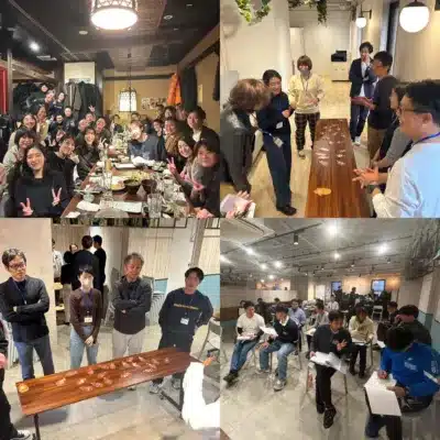 懇親会、ワークショップの様子