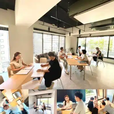 会議、共同作業の様子