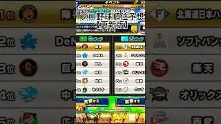 【#プロスピa 】プロ野球順位予想【更新版 】 #プロスピ切り抜き #プロスピ #ガチャ神引き #野球 #ゲーム実況 #リアタイ #プロ野球 #ガチャ #ゲーム #shorts #short