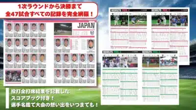 WBC全47試合データと約600人の選手情報を完全収録