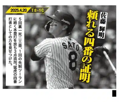 佐藤輝明選手の本塁打シーン