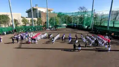 野球教室の開会式