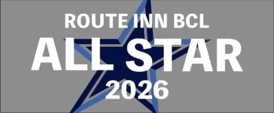 ROUTE INN BCL ALL STAR 2026 ロゴデザイン（青とグレー星）