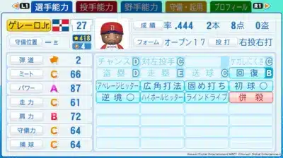 ゲレーロJr.選手能力