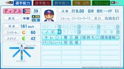 ディアス選手能力