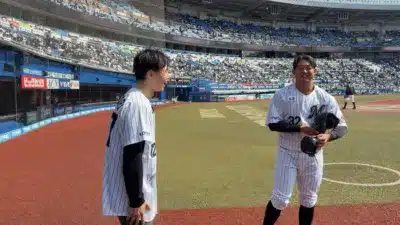 千葉ロッテマリーンズ選手との交流の様子