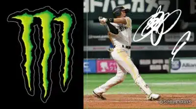 モンスターエナジーとソフトバンクホークスの柳田選手ステッカー