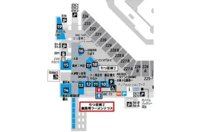 七つ星横丁 裏路地ラーメンテラスのフロアマップ