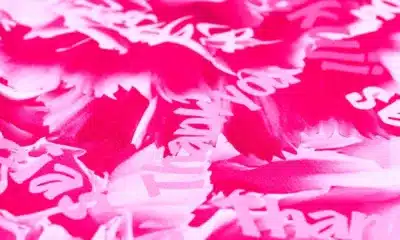 ピンク色の「Thank you」パターン