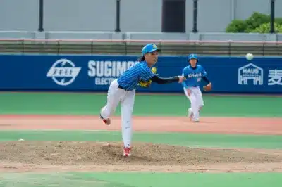 マウンド上のピッチャー