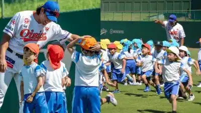 Oisixの野球選手が子供たちと交流