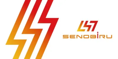 白背景に、オレンジと赤のグラデーションで「L47」と「SENOBIRU」というテキストが配置されたロゴマーク