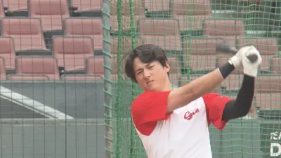 佐々木泰選手バッティング練習