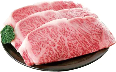 きめ細やかな霜降りの高級牛肉のスライス