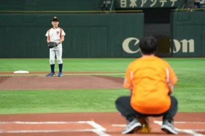 少年野球の始球式