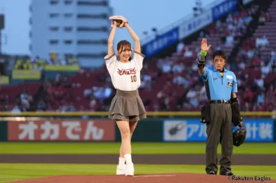 マウンドで構えるきみかさん
