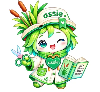 ちびキャラとAI、音楽、ウェブデザインの本