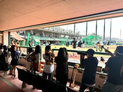 打撃練習見学